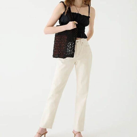 J. Crew Tall high-rise full-length '90s classic straight-fit jean in ecru - Picture 3 of 6